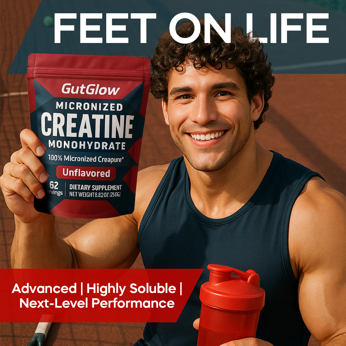 Gut Glow Creapure Micronized Creatine Monohydrate Powder
