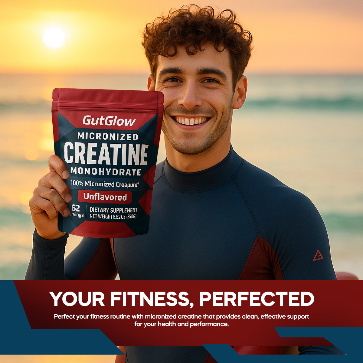 Gut Glow Creapure Micronized Creatine Monohydrate Powder