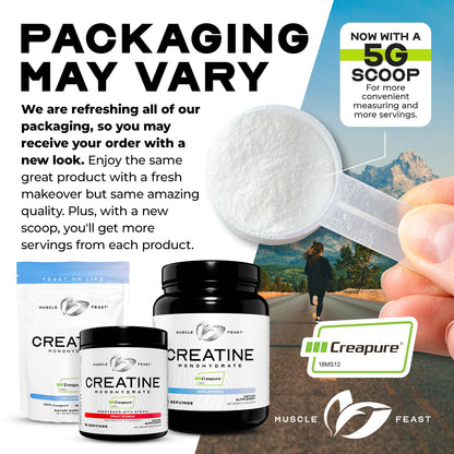Gut Glow Creapure Creatine Monohydrate Powder, Vegan Keto Gluten-Free