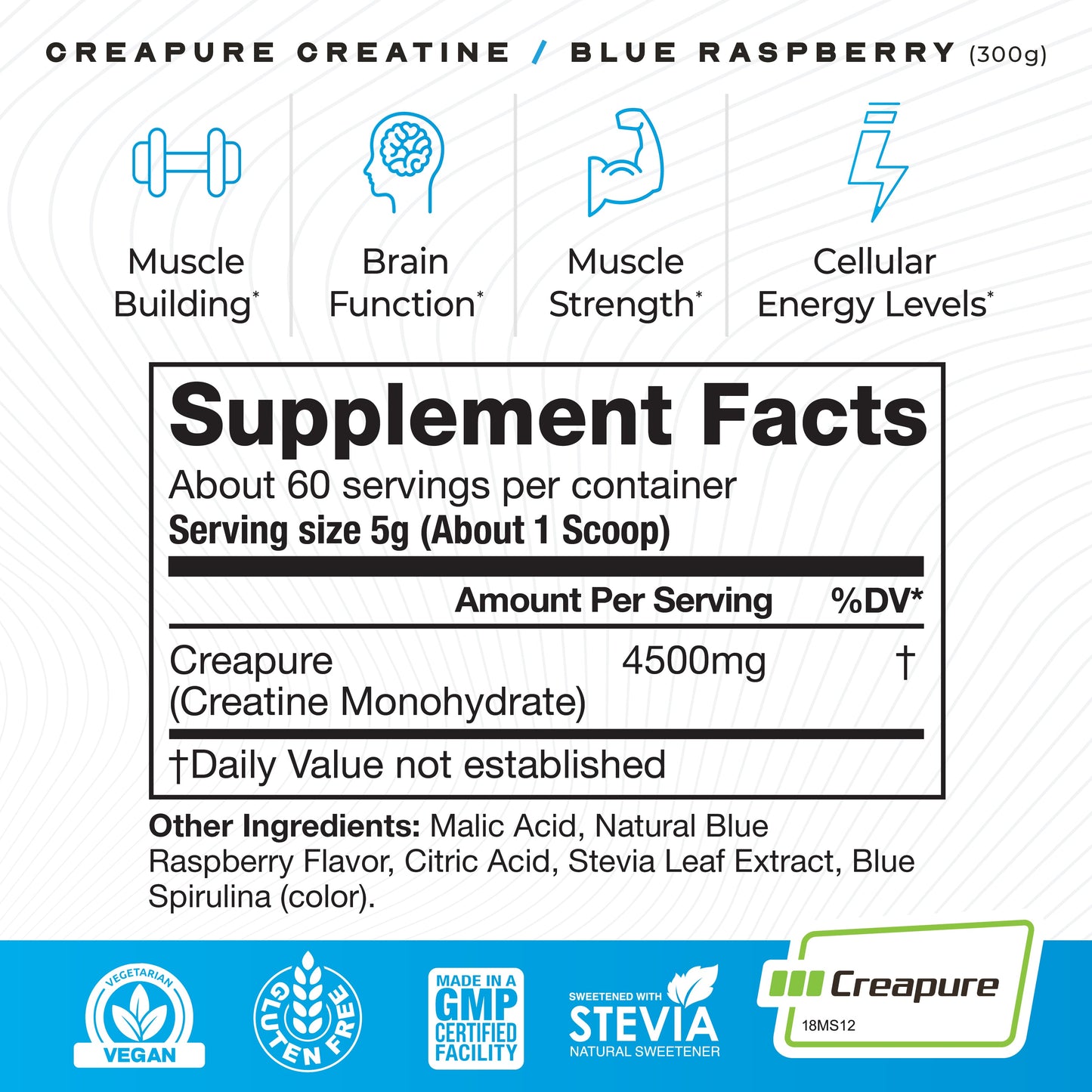 Size: 300g; Flavor: Natural Blue Raspberry