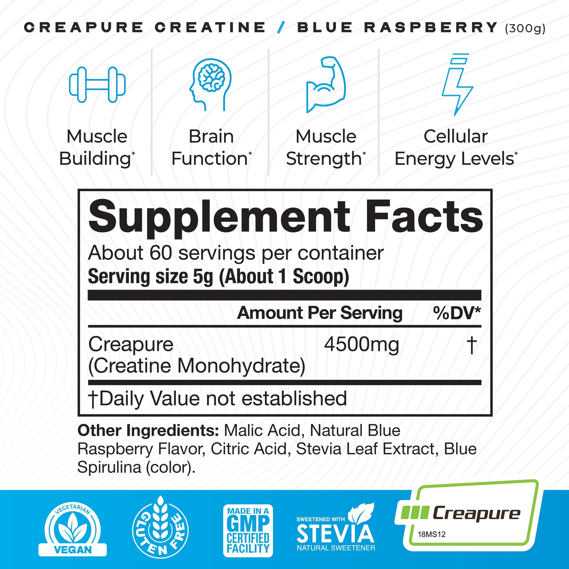 Size: 300g; Flavor: Natural Blue Raspberry