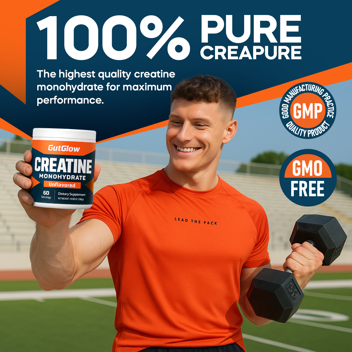 Gut Glow Creapure Creatine Monohydrate Powder