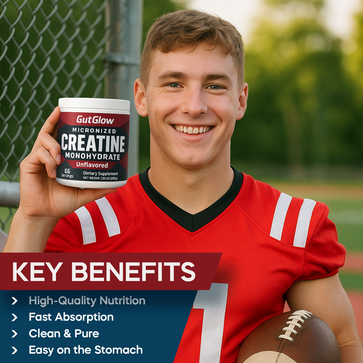 Gut Glow Creavitalis Creatine Micronized Monohydrate Powder